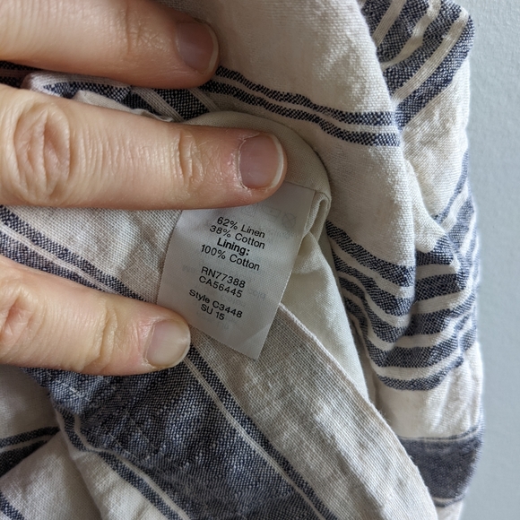 MADEWELL Linen-Blend Open Back Striped Dress - Picture 10 of 10